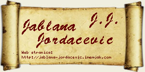 Jablana Jordačević vizit kartica